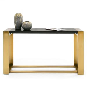 Modrest Fauna - Mesa consola moderna de wengué y latón