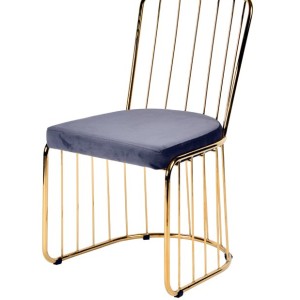 Silla de comedor Modrest Holly moderna de tela gris (juego de 2)