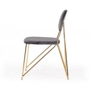 Silla de comedor Modrest Carol moderna de tela gris (juego de 2)