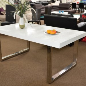 Mesa de comedor blanca extensible moderna Skyline