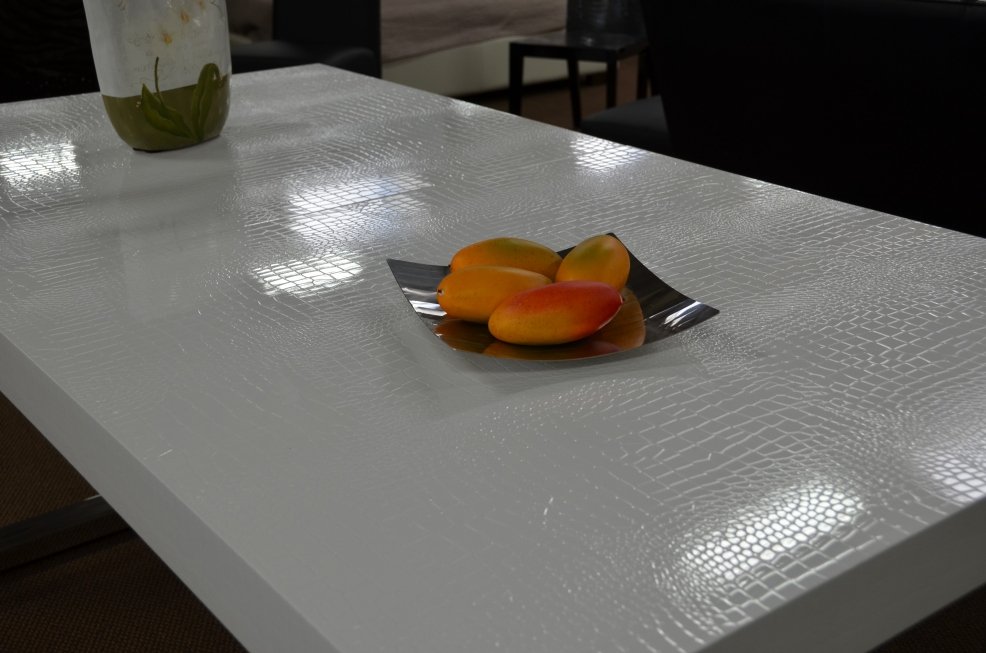 Mesa de comedor blanca extensible moderna Skyline - Image 5