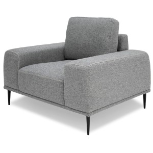 Divani Casa Fonda - Silla moderna de tela gris