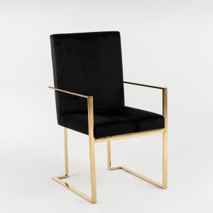 Modrest Fowler - Silla de comedor moderna de terciopelo negro
