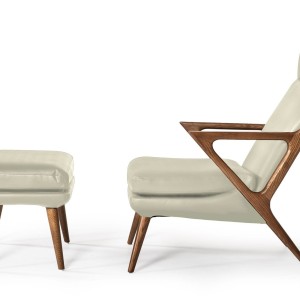 Modrest Fulton - Sillón y otomana beige moderno
