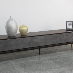 Modrest Gabrielle - Mueble para TV contemporáneo de acacia y oro