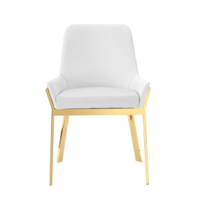 Modrest Ganon - Silla de comedor moderna en blanco y dorado