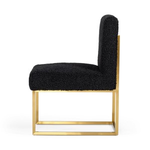 Modrest Garvin - Silla decorativa de tela Glam Black + Gold (juego de 2)
