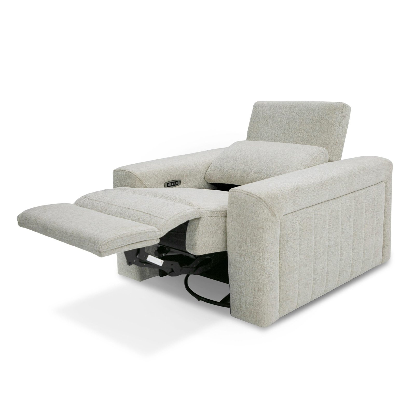 Divani Casa Gering - Silla reclinable eléctrica moderna de tela beige - Image 2