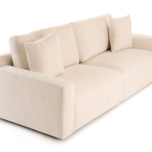 Divani Casa Gloria - Sofá moderno de tela blanca