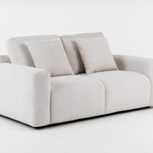 Divani Casa Gloria - Sofá de dos plazas moderno de tela blanca