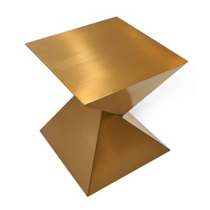 Modrest Hadler - Mesa auxiliar metálica en oro cepillado Glam