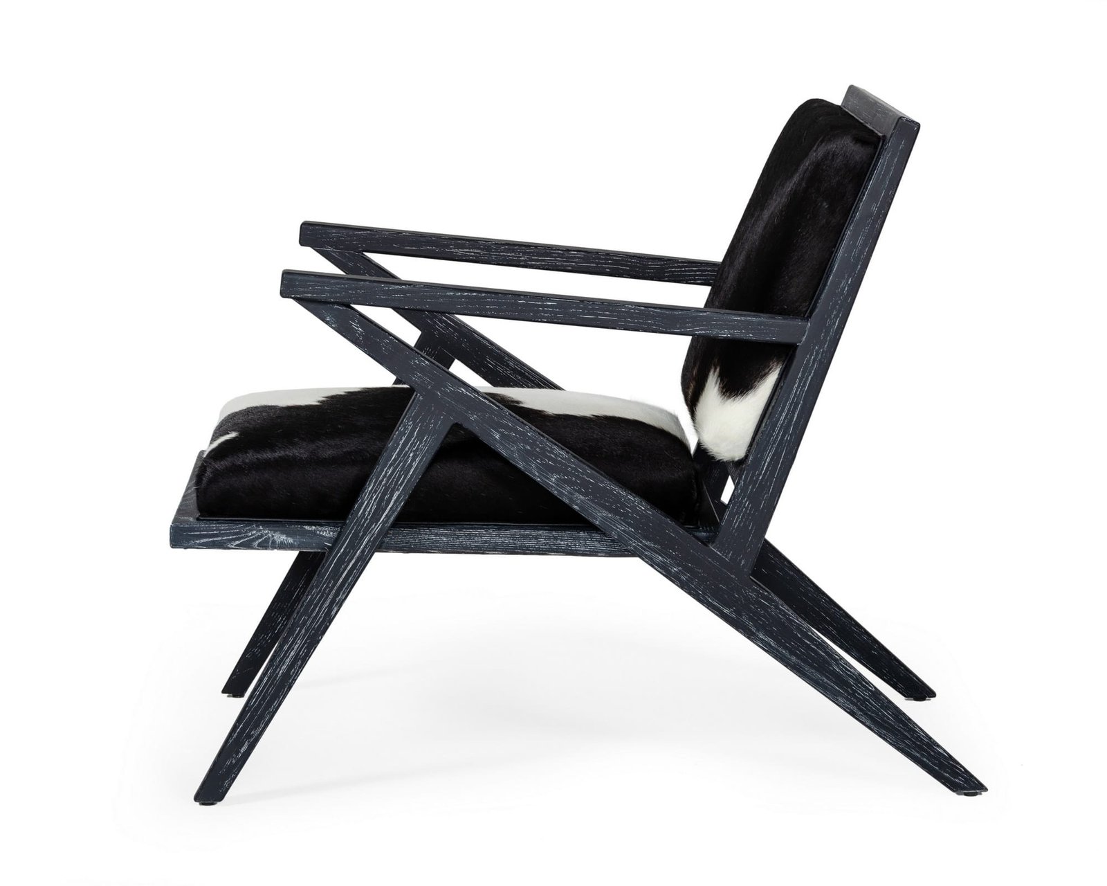 Modrest Hallam - Silla decorativa Glam de piel de vaca en blanco y negro