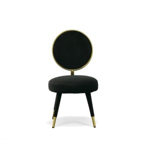 Modrest Haswell - Silla decorativa de terciopelo negro Glam (juego de dos)