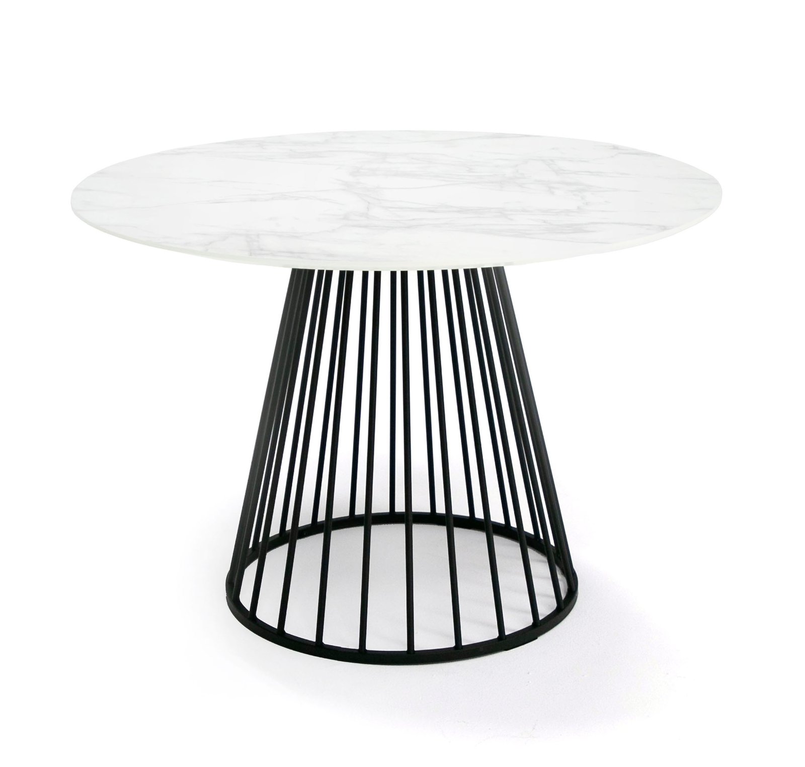Modrest Holly - Mesa de comedor moderna redonda en blanco y negro