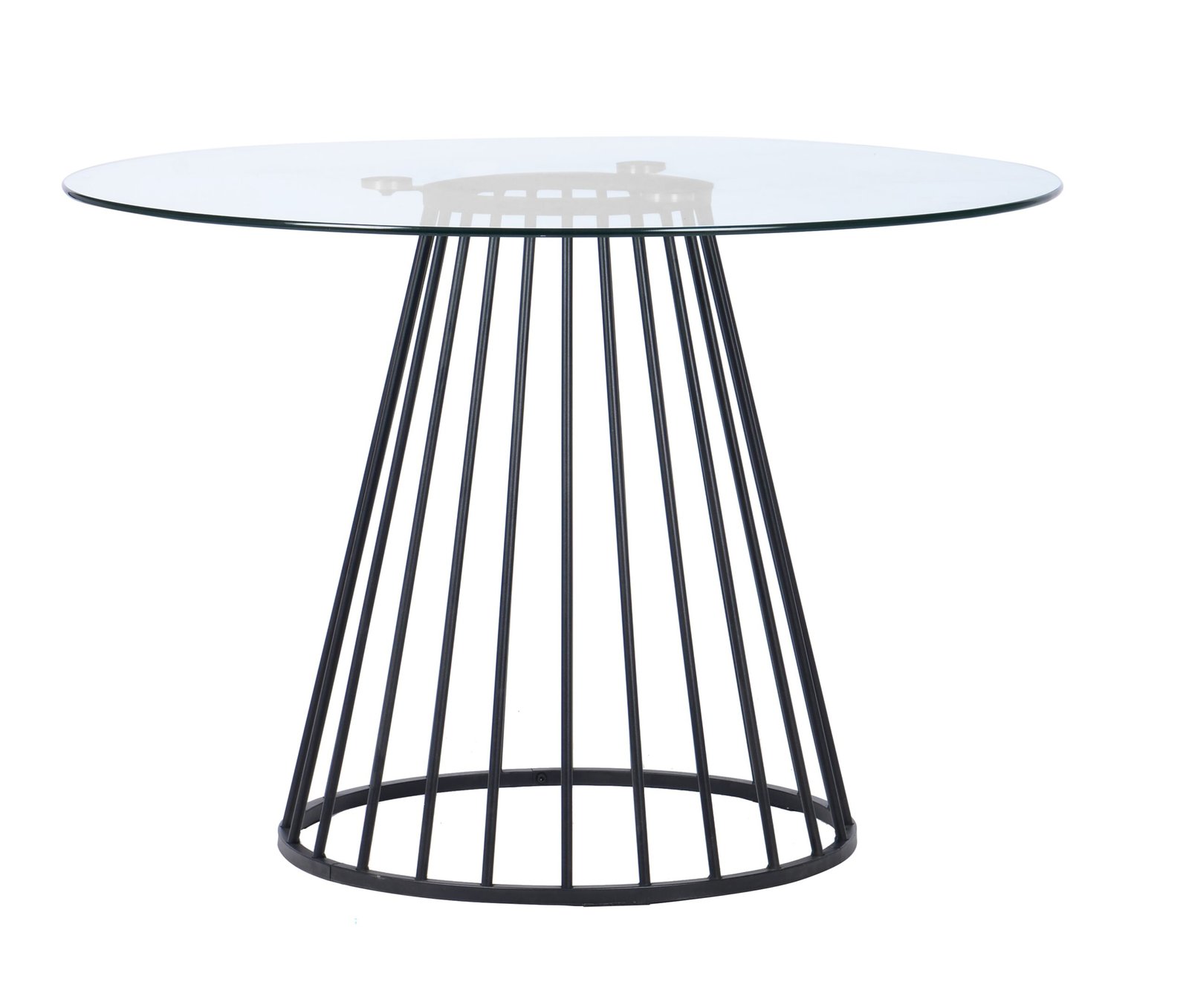 Modrest Holly - Mesa de comedor moderna redonda de vidrio transparente y negro