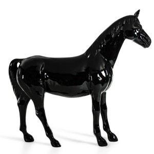Escultura de caballo Modrest negra de tamaño completo