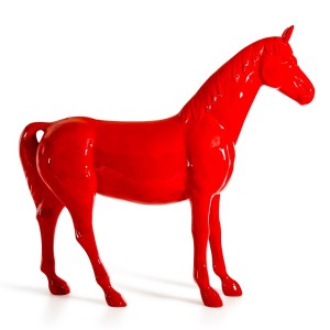 Escultura de caballo rojo de tamaño completo Modrest