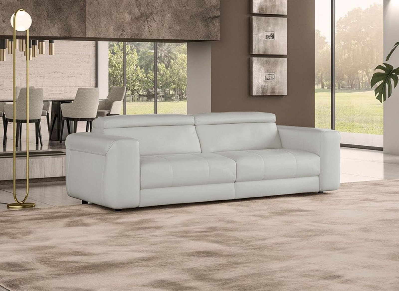 Lamod Italia Icon – Sofá cama italiano moderno de cuero gris