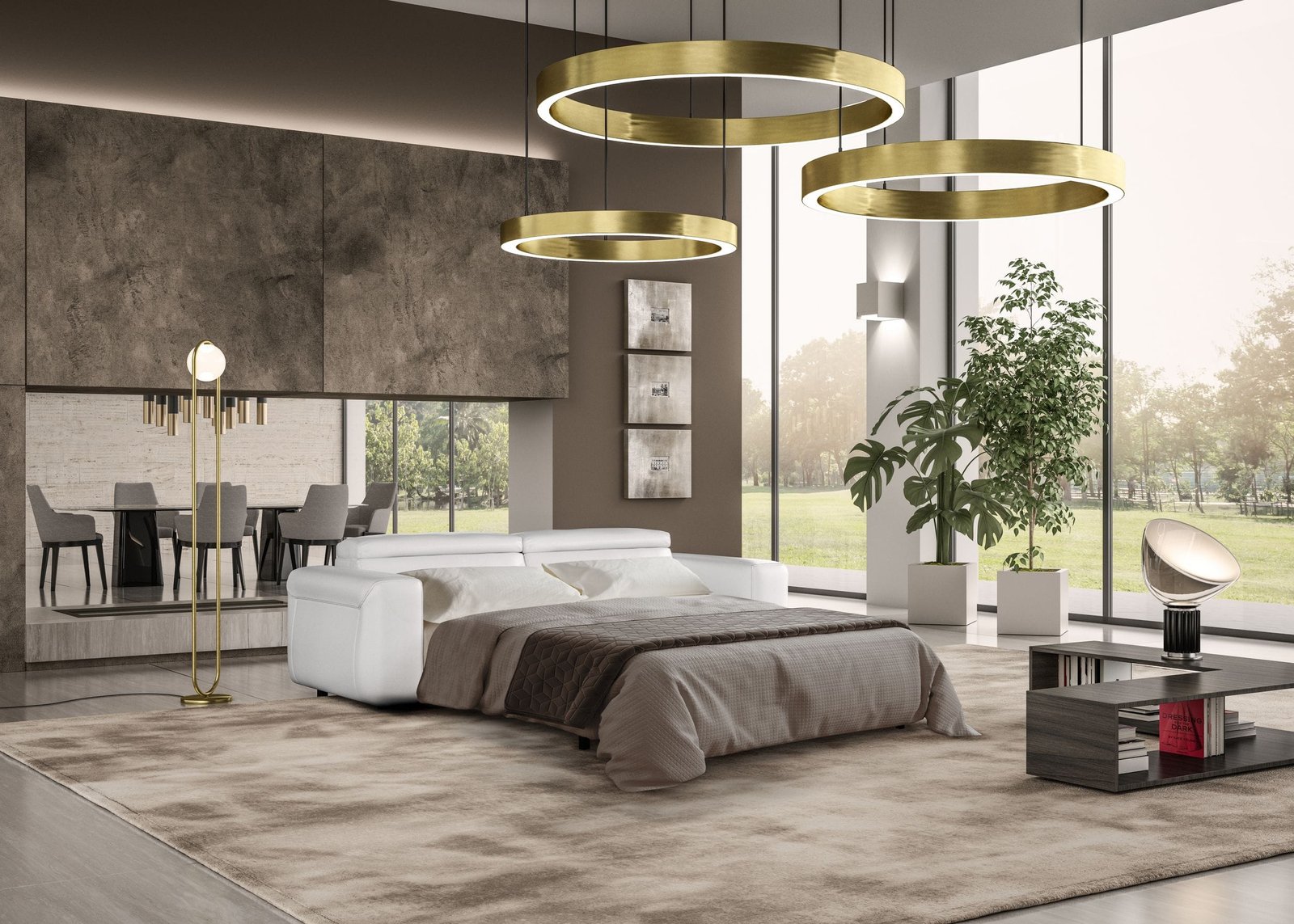 Lamod Italia Icon – Sofá cama italiano moderno de cuero blanco