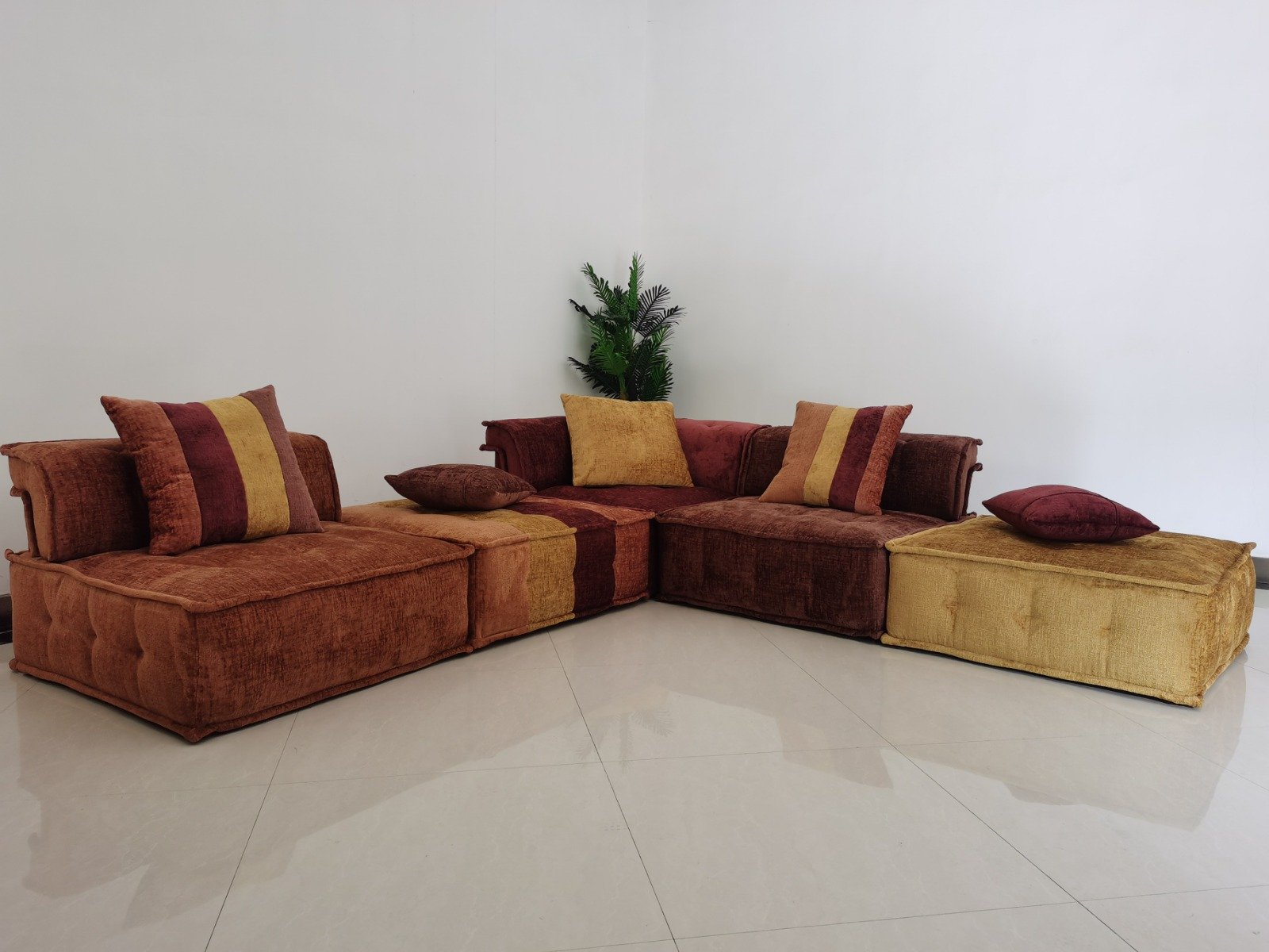 Divani Casa Dubai - Sofá seccional modular moderno de tela multicolor - Image 3