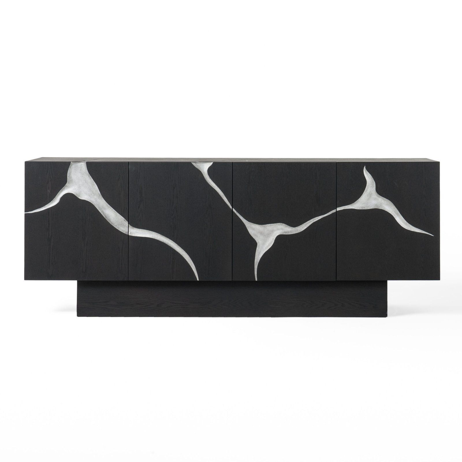 Modrest Impala - Buffet moderno de fresno marrón mate y plata