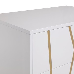 Cómoda Modrest Nixa Modern blanca y dorada