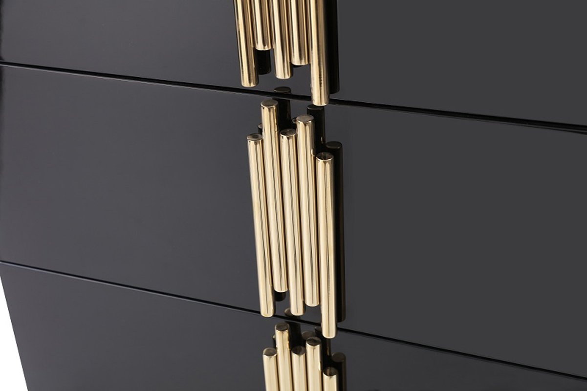 Juego de recámara moderno Modrest Token en negro y dorado - Image 2