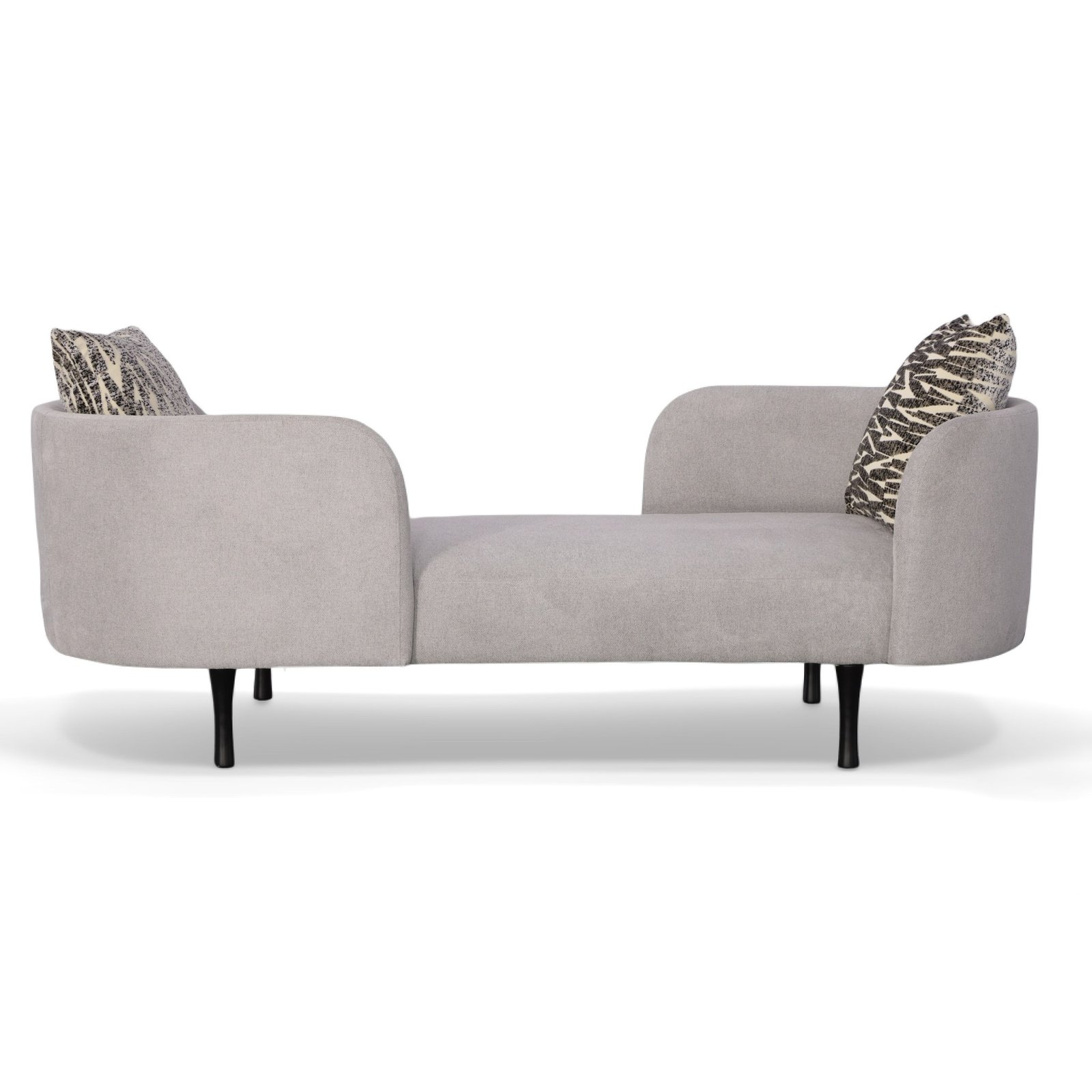 Divani Casa Jamie - Chaise dos plazas de tela gris claro Glam - Image 2