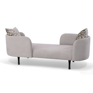 Divani Casa Jamie - Chaise dos plazas de tela gris claro Glam