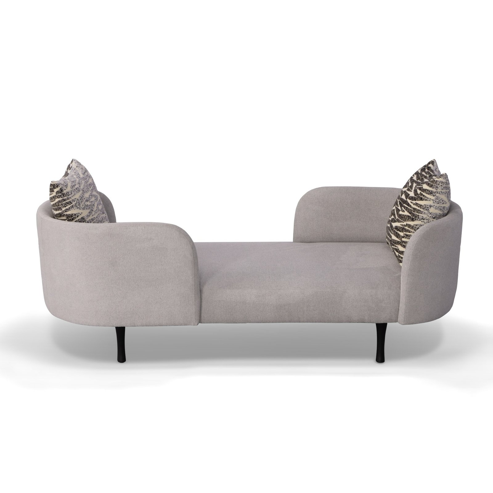 Divani Casa Jamie - Chaise dos plazas de tela gris claro Glam - Image 3