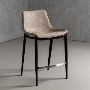 Modrest Jane - Taburete de mostrador moderno color canela y negro (juego de 2)