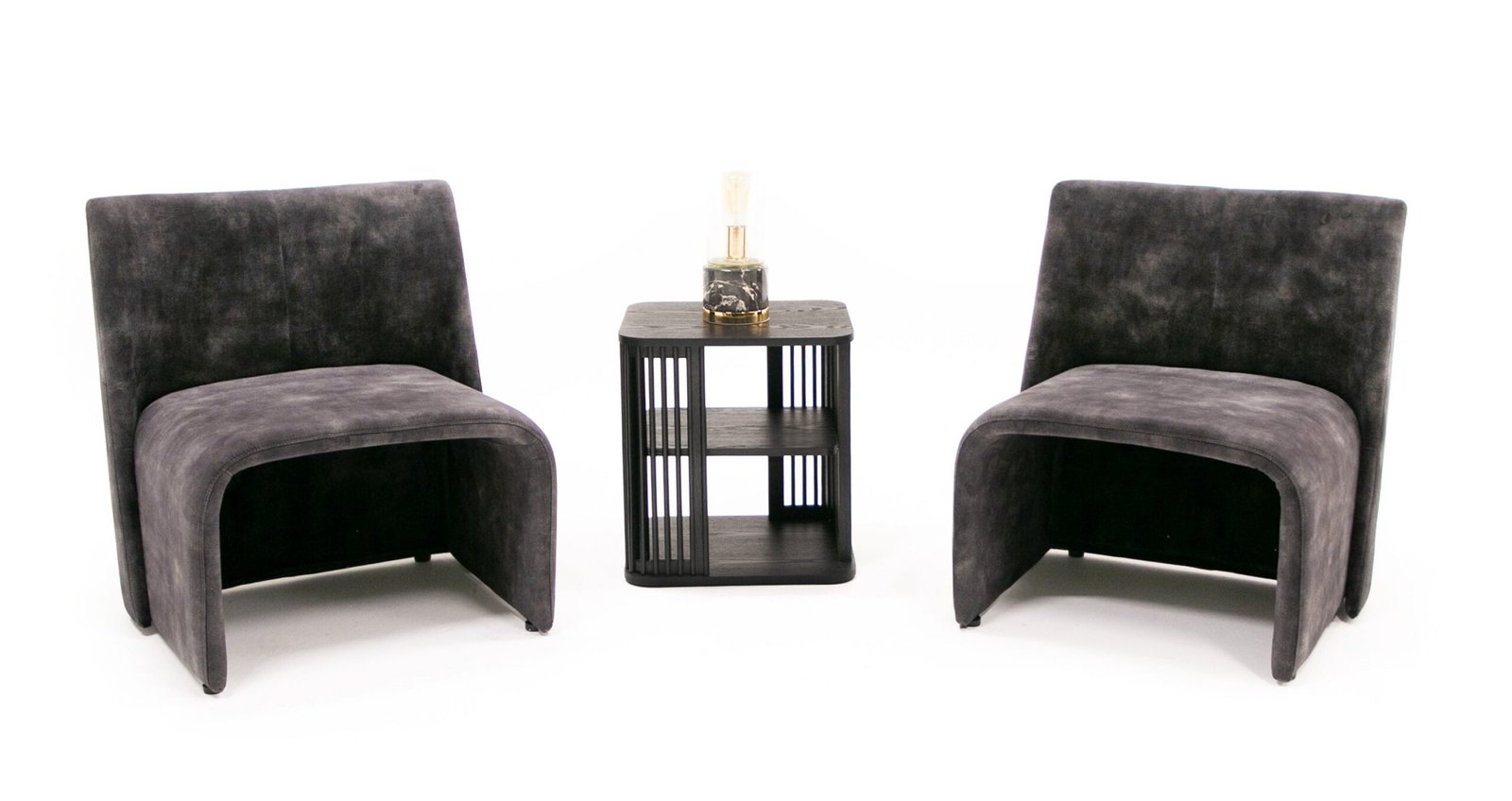 Modrest - Silla moderna de tela gris oscuro con acento Jarvis - Image 5