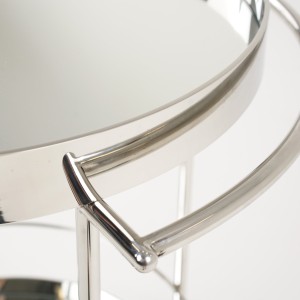 Modrest Jeeves - Carro rodante moderno de acero inoxidable + espejo