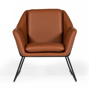 Modrest Jennifer - Silla decorativa de cuero ecológico marrón industrial