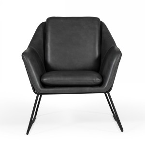 Modrest Jennifer - Silla decorativa industrial de cuero ecológico gris oscuro