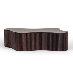 Modrest Jessie - Mesa de centro moderna de roble ahumado de forma libre