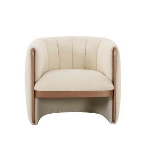 Modrest - Silla decorativa moderna de tela color crema Joselyn