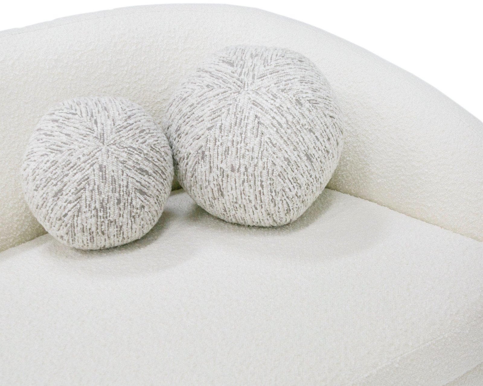 Modrest - Sofá moderno Joshua de 4 plazas curvo de tela blanca y topo - Image 4