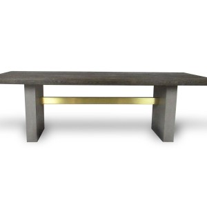 Modrest June - Mesa de comedor moderna en gris oscuro y nogal