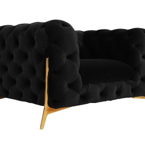 Divani Casa Quincey - Silla transicional de terciopelo negro