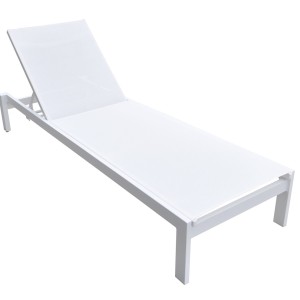 Renava Kayak - Chaise Lounge blanco moderno para exteriores