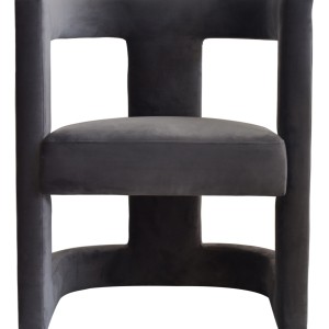 Modrest Kendra - Silla decorativa de tela gris oscuro