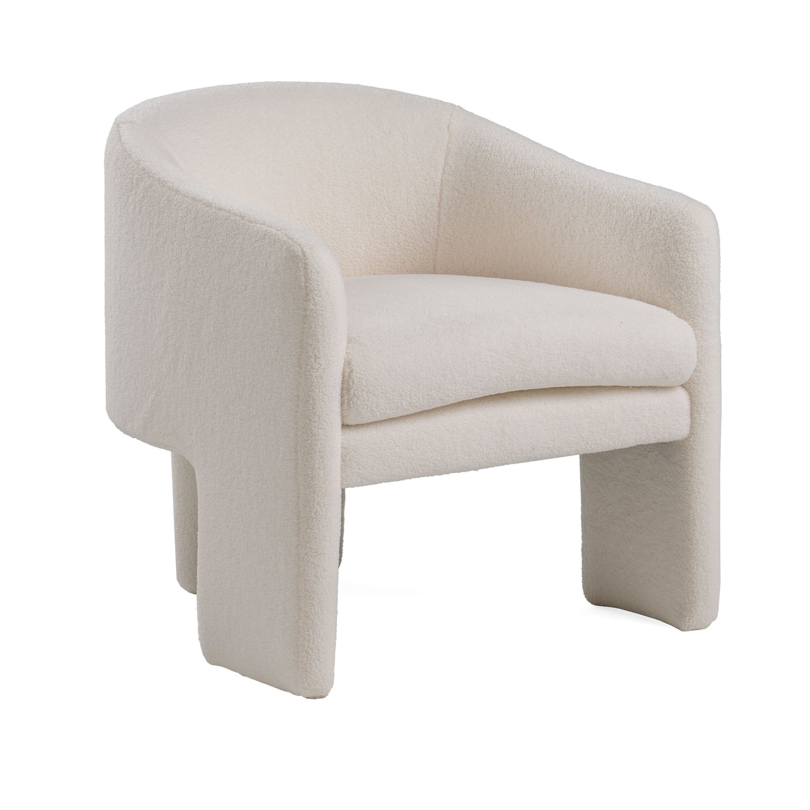 Modrest - Silla decorativa moderna de tela color blanco roto Khan - Image 4