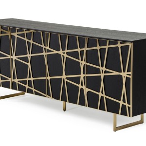 Modrest Kilson - Buffet moderno de roble negro y dorado champán