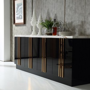 Buffet Modrest Kingsley moderno de mármol y oro rosa