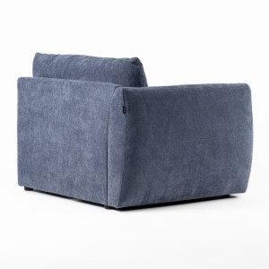 Divani Casa Kinsey - Asiento esquinero modular de tela azul moderno