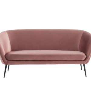 Divani Casa Koeing - Sofá moderno de tela coral