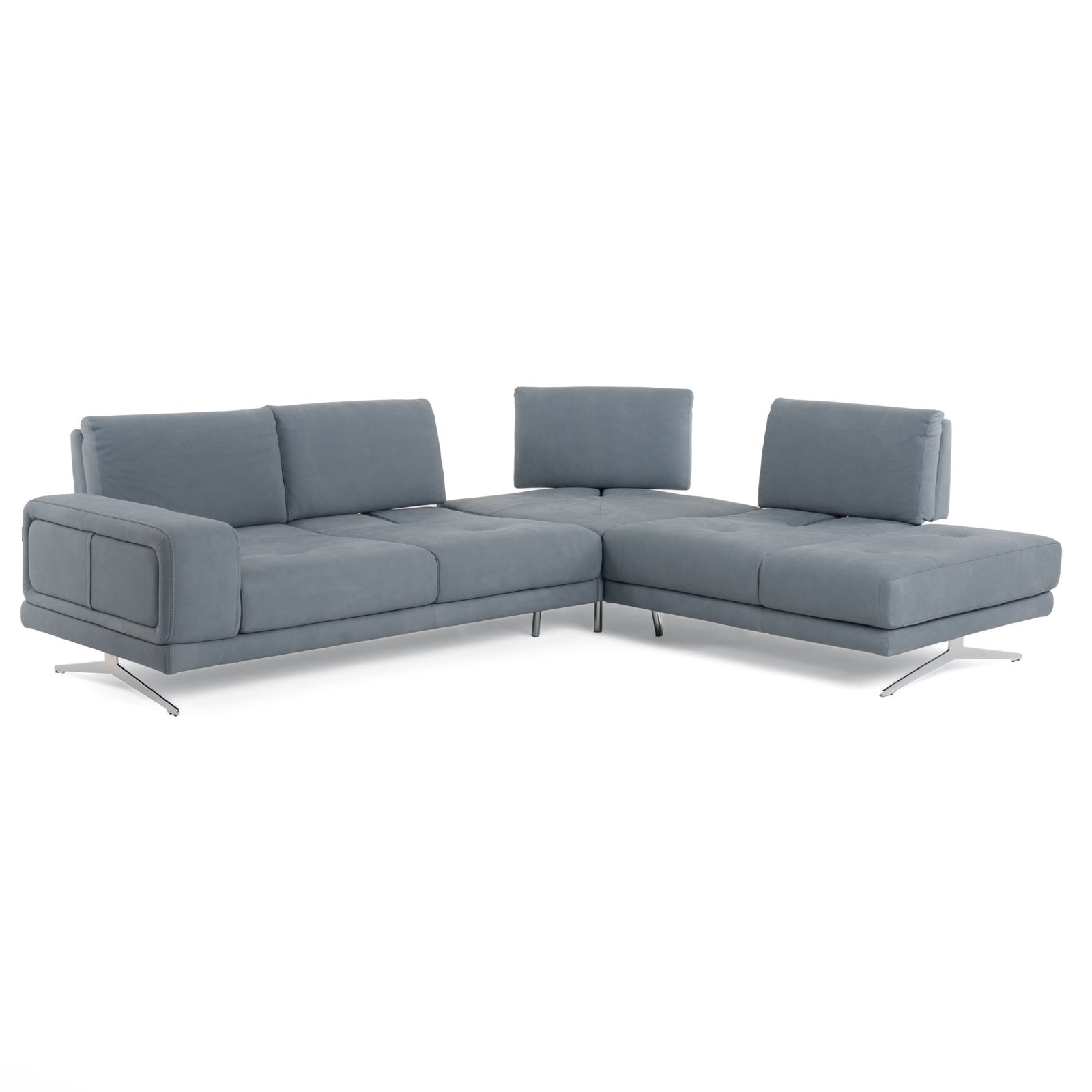 Lamod Italia Mood - Sofá seccional contemporáneo de cuero azul con orientación derecha - Image 2