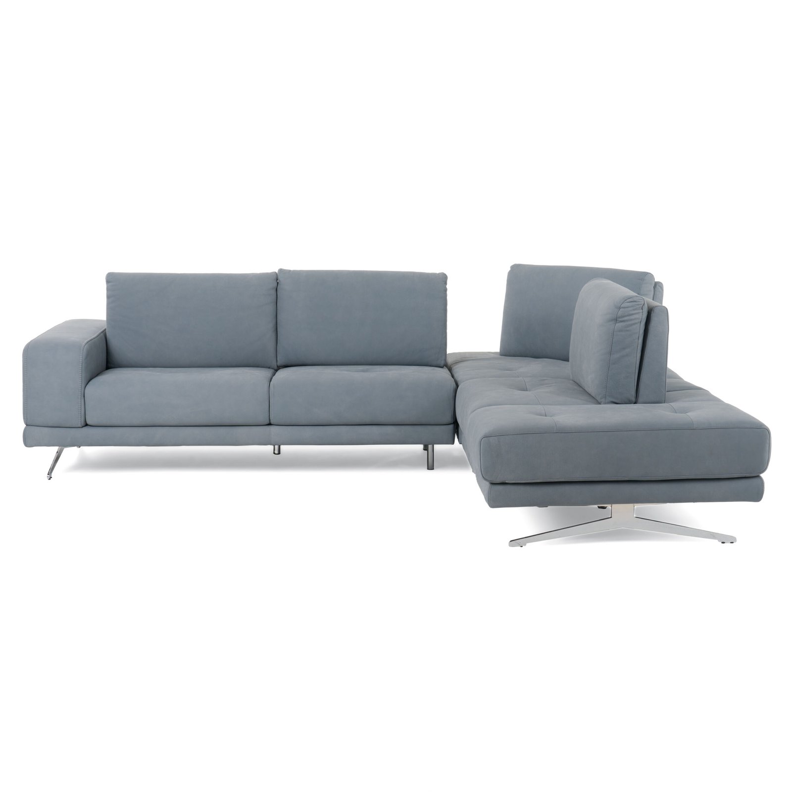 Lamod Italia Mood - Sofá seccional contemporáneo de cuero azul con orientación derecha - Image 3