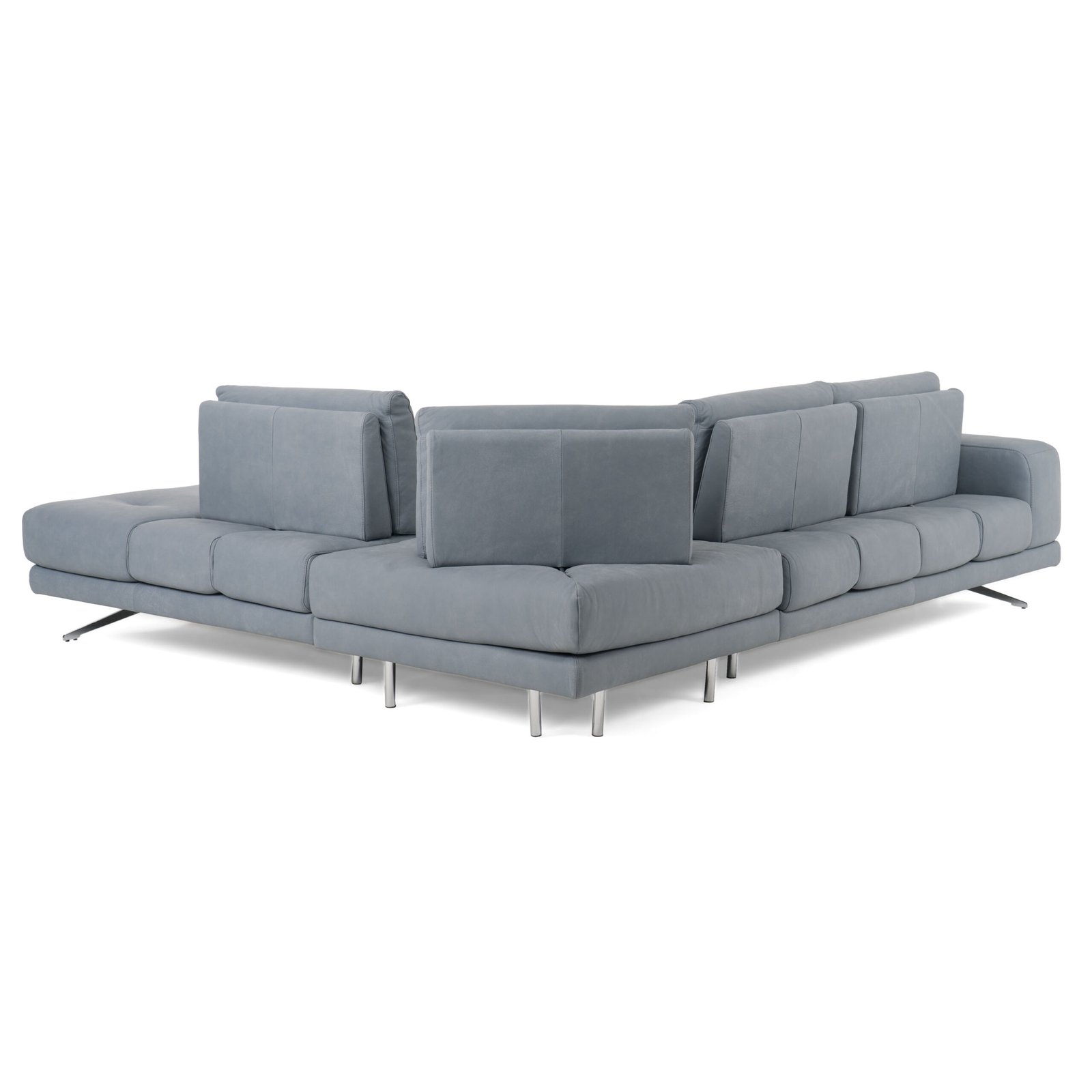 Lamod Italia Mood - Sofá seccional contemporáneo de cuero azul con orientación derecha - Image 4